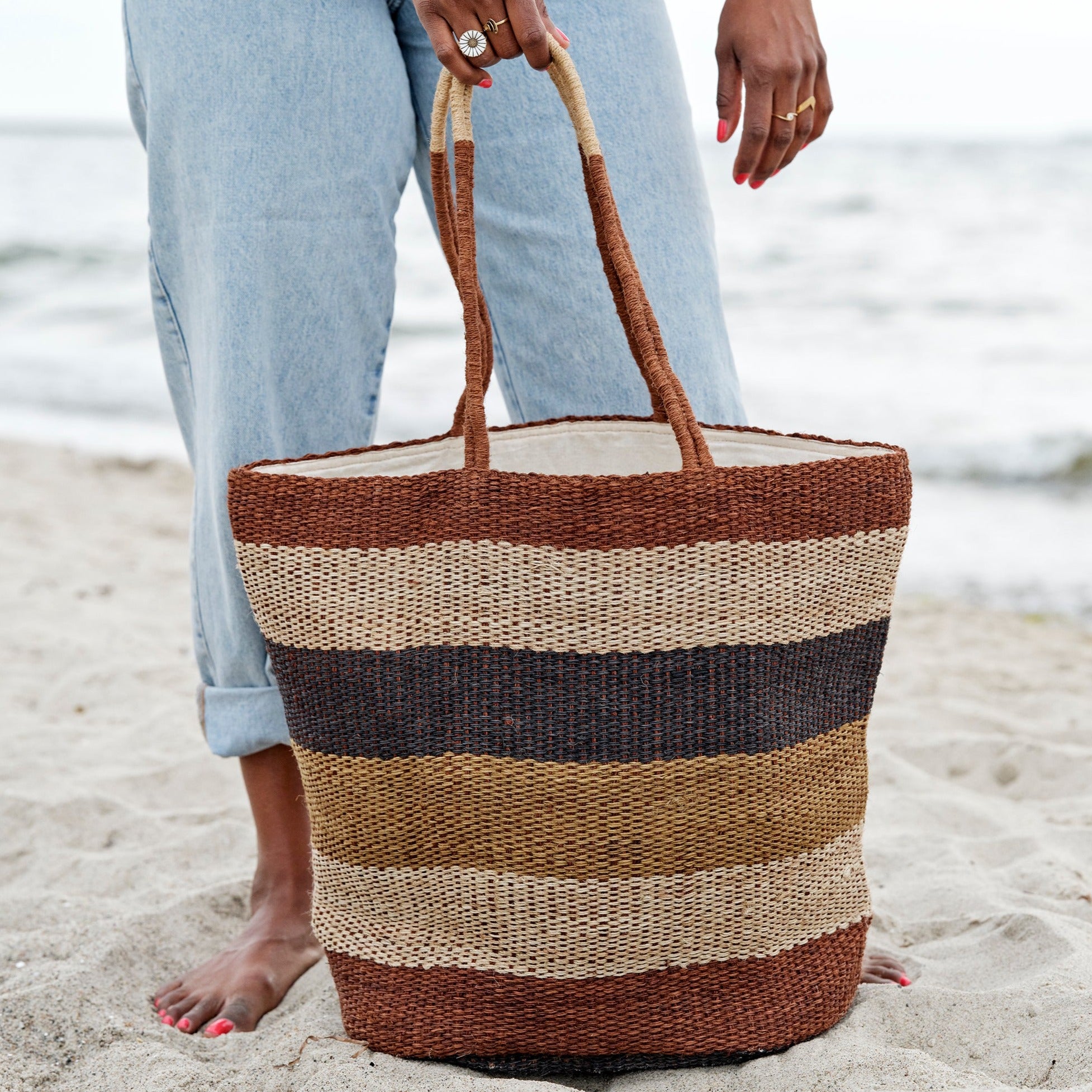 Weekend bag (multi-colored striped)