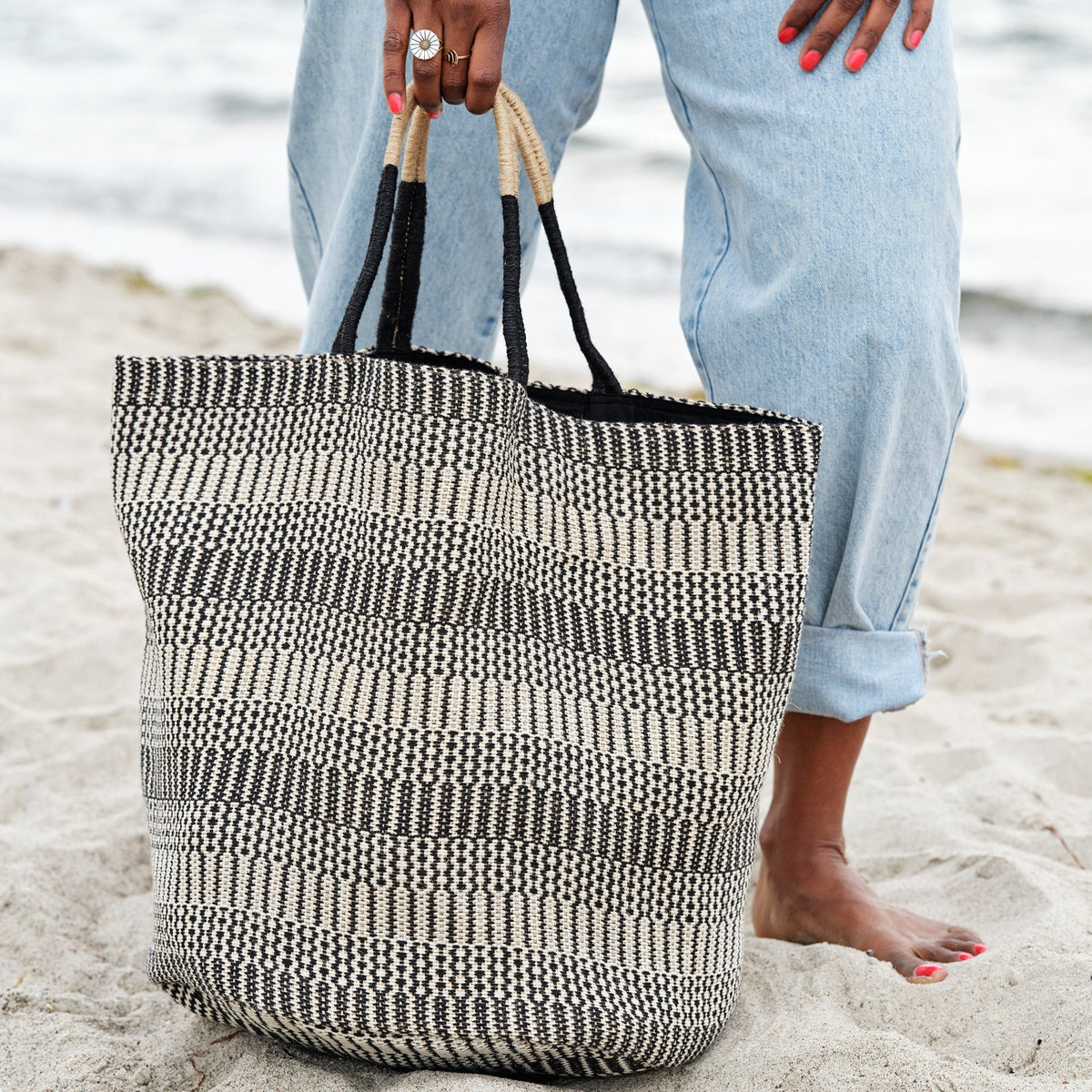 Weekendtaske (sort jute)