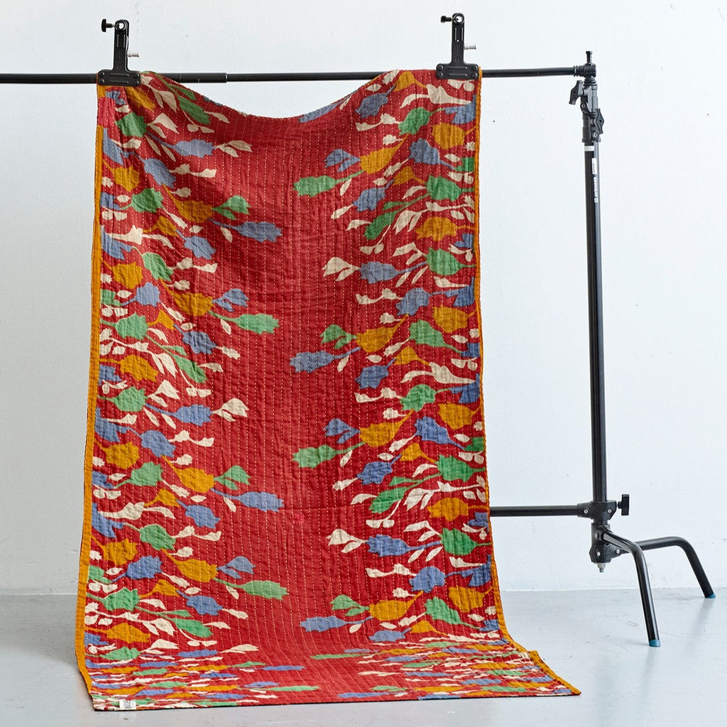 Unika sari kantha tæppe 100 x 200 cm