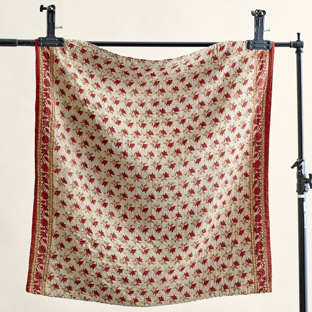 Unique sari kantha blanket 100 x 100 cm
