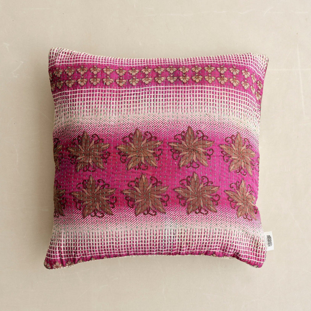 Unique kantha sari cotton pillow 50 x 50