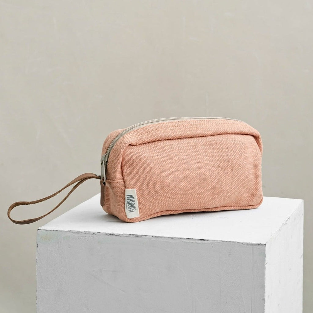 Canvas cosmetic bag (pink)