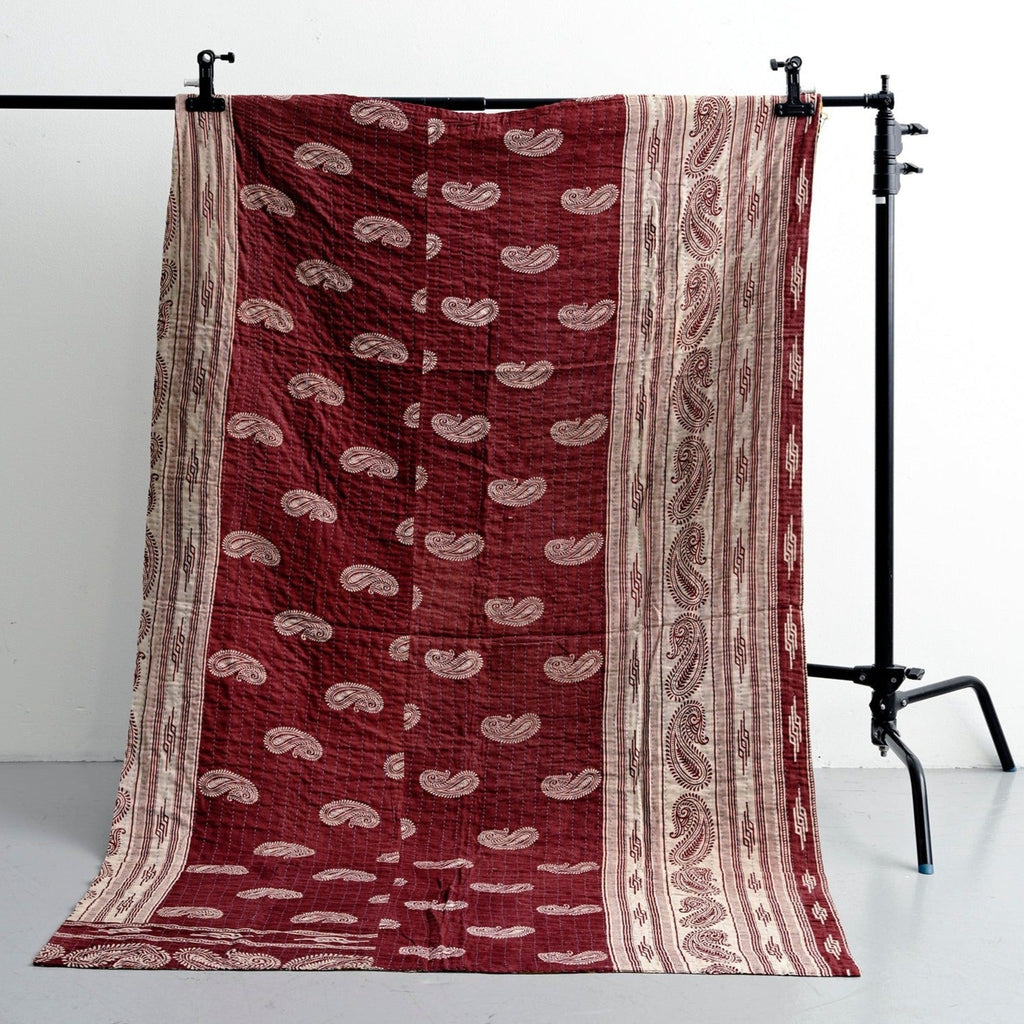 Unique sari kantha blanket 120 x 200 cm