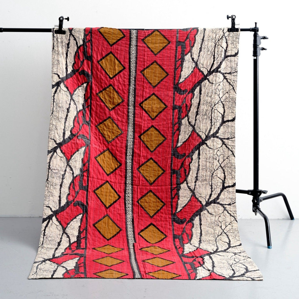 Unika sari kantha tæppe 120 x 200 cm